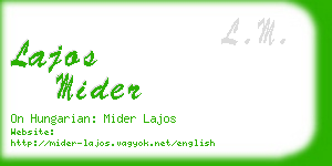 lajos mider business card